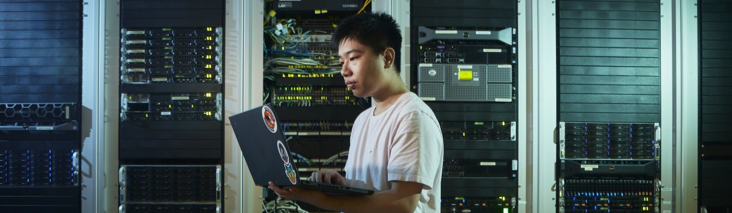 student with laptop