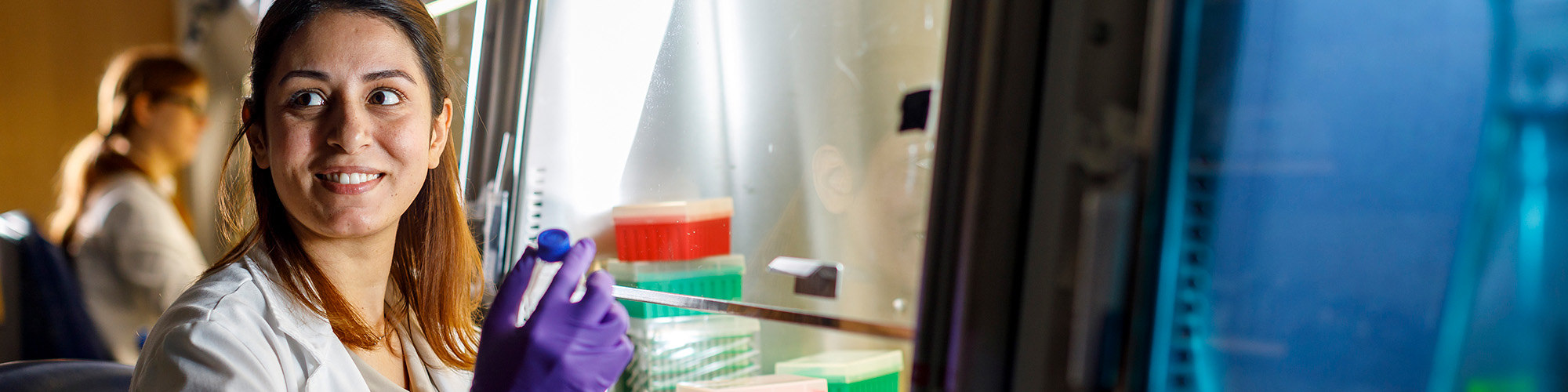 Student working in a lab