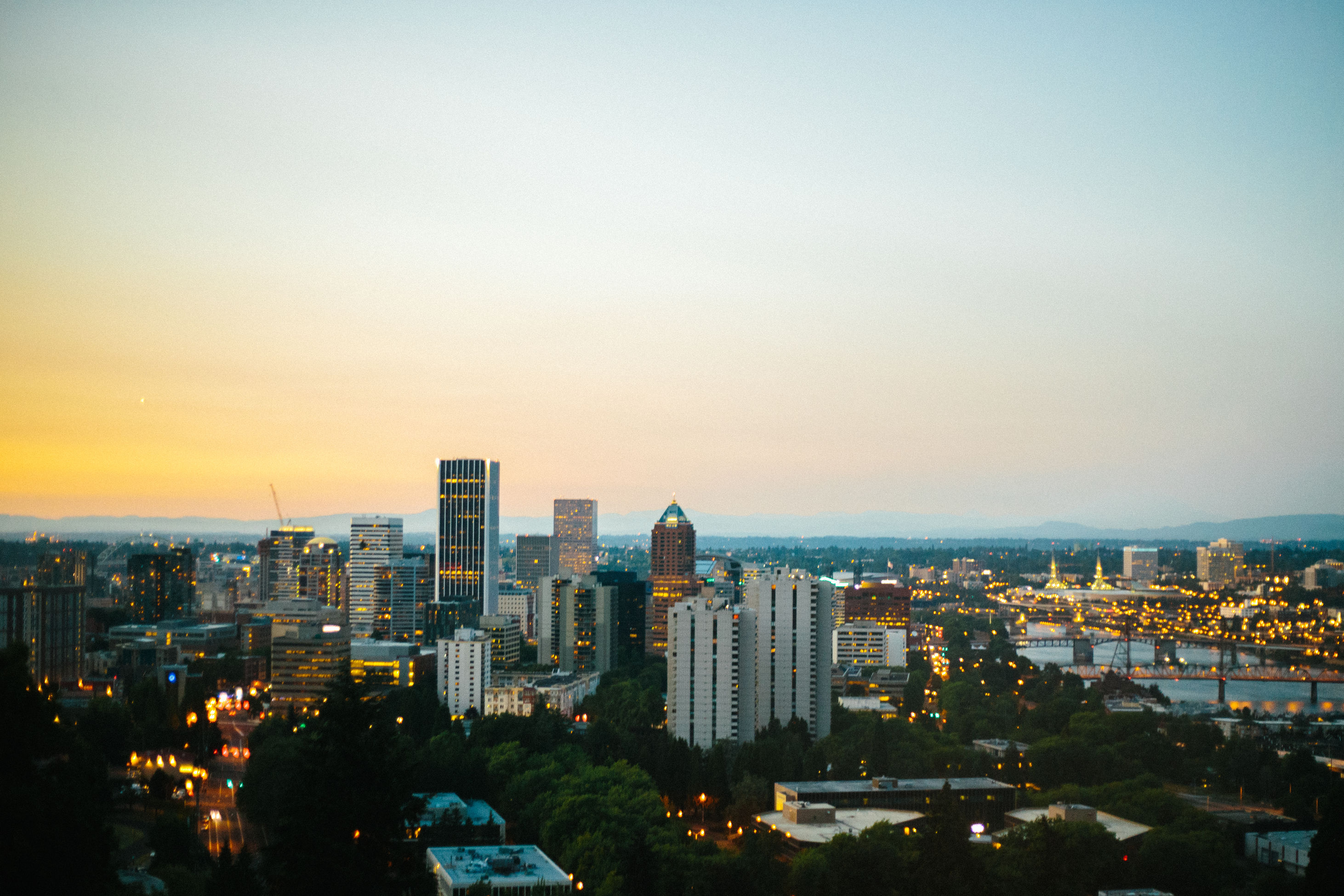 Aerial view of downtown Portland